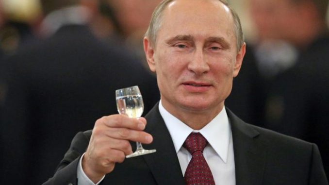 Putin toasting Trump did not win election without the help of Putin