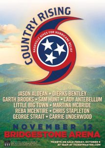 Huge Country Music Concert in Nashville for Hurricane Relief