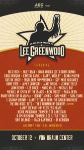 Super Stars Honor Lee Greenwood in Huntsville Alabama in October