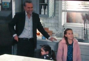 Tiny Donna Corinthos attending school on General Hospital while her father skips his lithium
